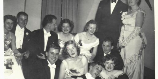 Students dressed for the Saints' Ball in 1948