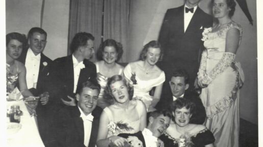 Students dressed for the Saints' Ball in 1948